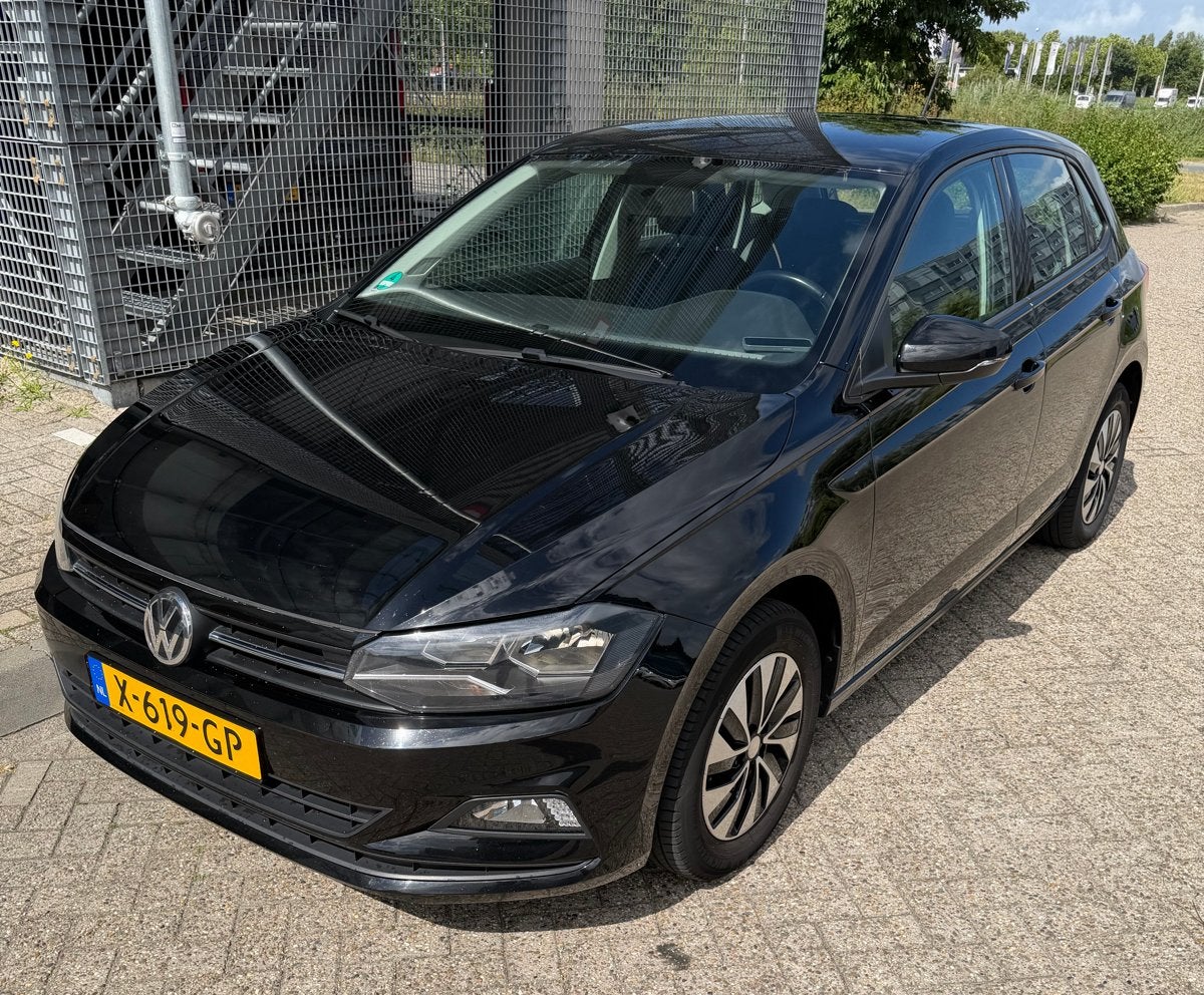 Volkswagen Polo 1.0 TSI 95pk 2019 Zwart, Auto's, Voorwielaandrijving, 40 €/maand, Zwart, Zwart