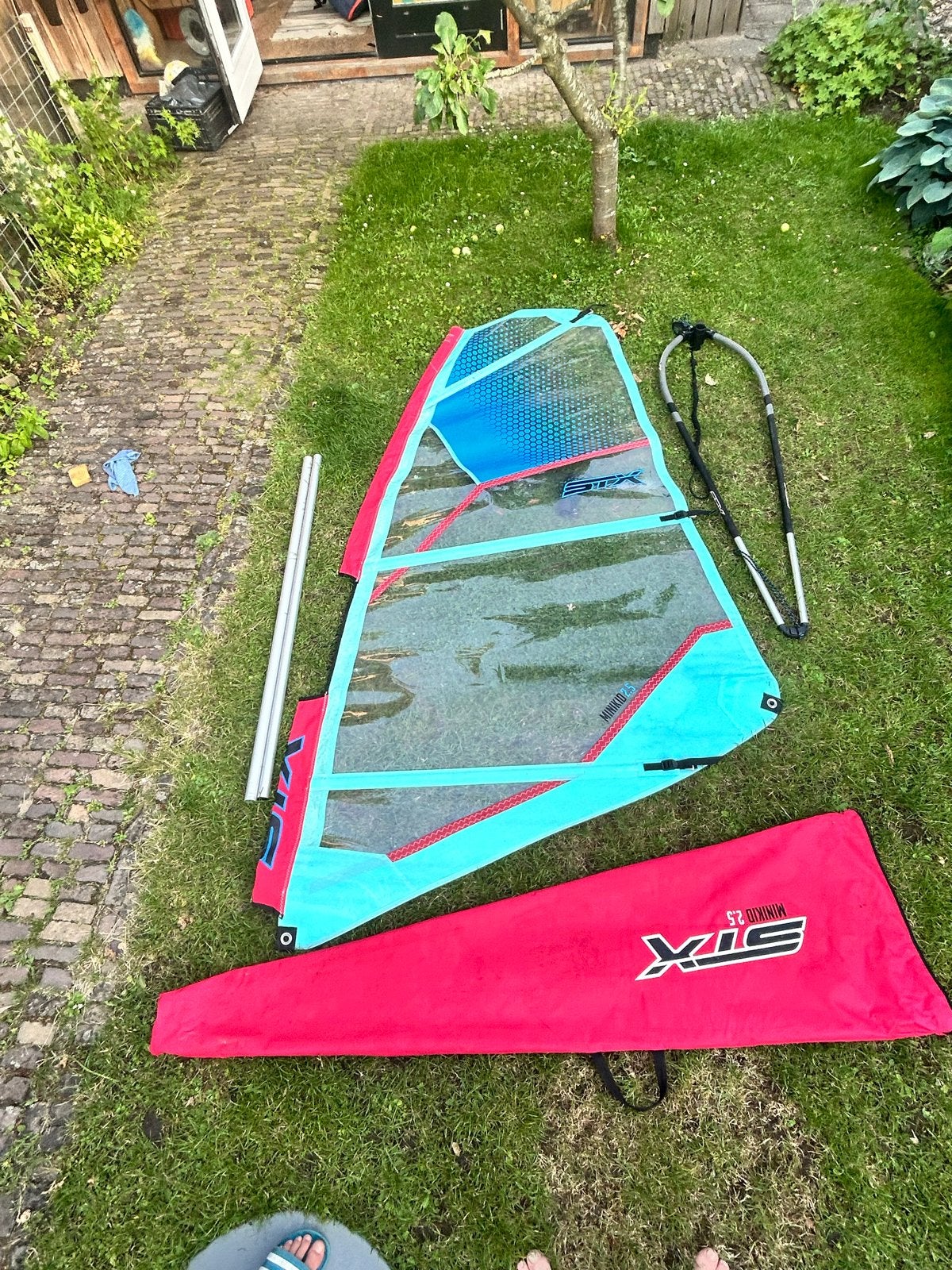 STX Minikid 2.5 Windsurfzeil met giek en mast, Met draagtas, STX, Minder dan 3.5 m², Ophalen of Verzenden