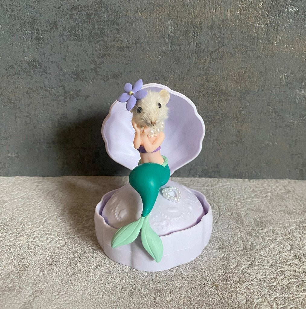 Ariël kleine zeemeermin taxidermie muis, Ophalen of Verzenden, Vogel, Opgezet dier