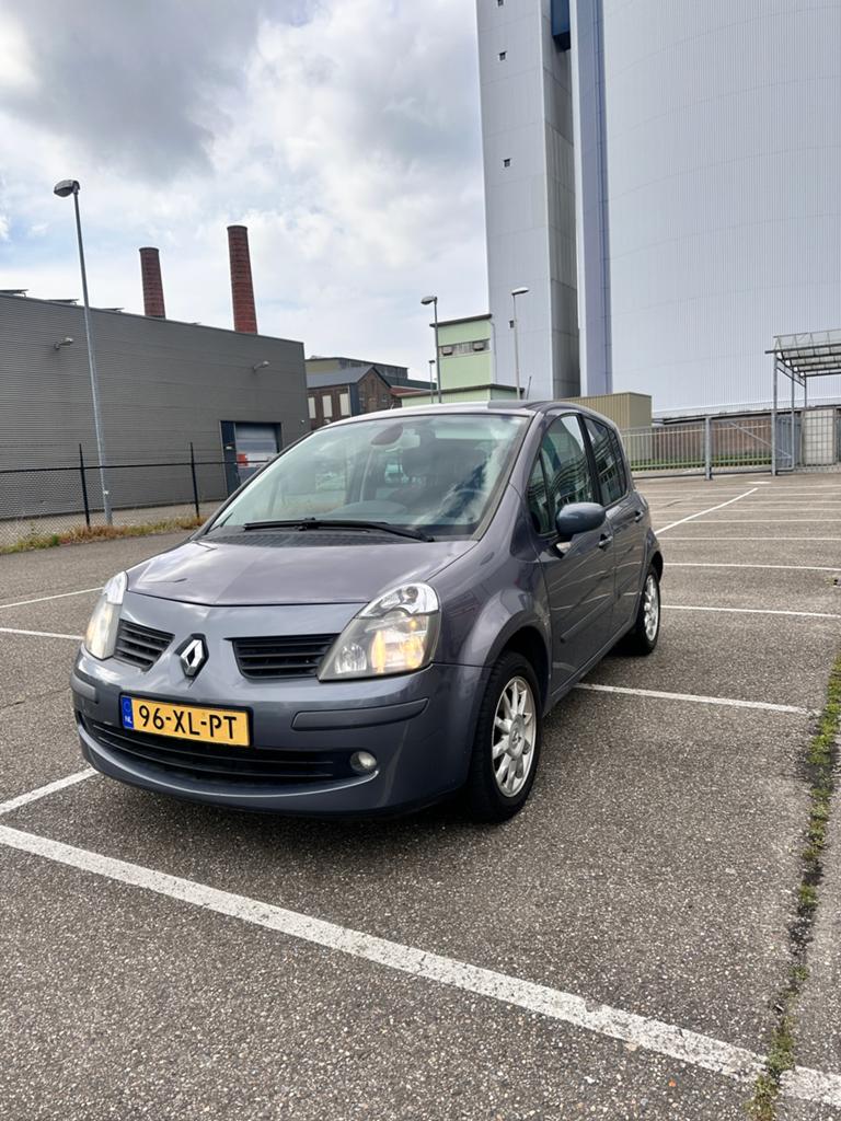 Renault Modus 1.6 16V AUT NAP ✅, Auto's, Zwart, 4 cilinders, Blauw, Leder en Stof