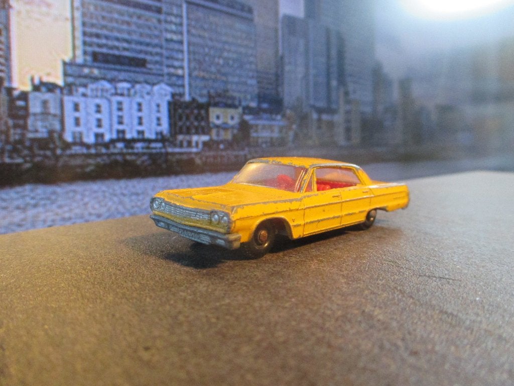 1:72 1963 Chevrolet Impala Taxi Lesney Nr.20 rood interieur, Hobby en Vrije tijd, Ophalen of Verzenden, Gebruikt, Auto