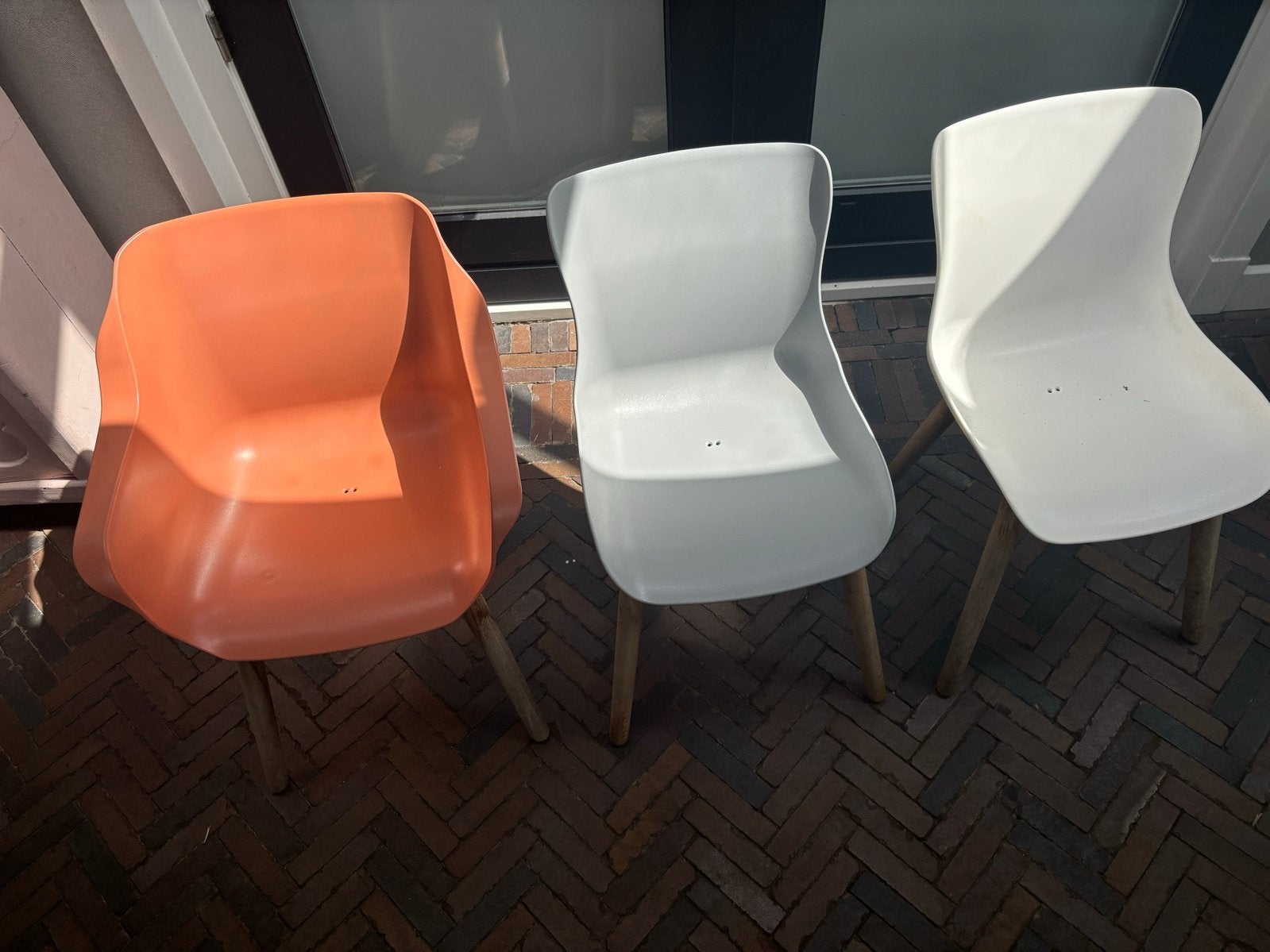 5 Hartman Sophie stoelen: zwart, wit, grijs, terra, Ophalen, Gebruikt, Hout