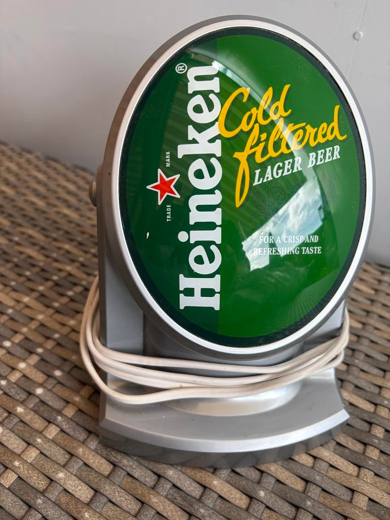 Engelse barlamp van Heineken, Verzamelen, Biermerken, Ophalen, Zo goed als nieuw, Heineken