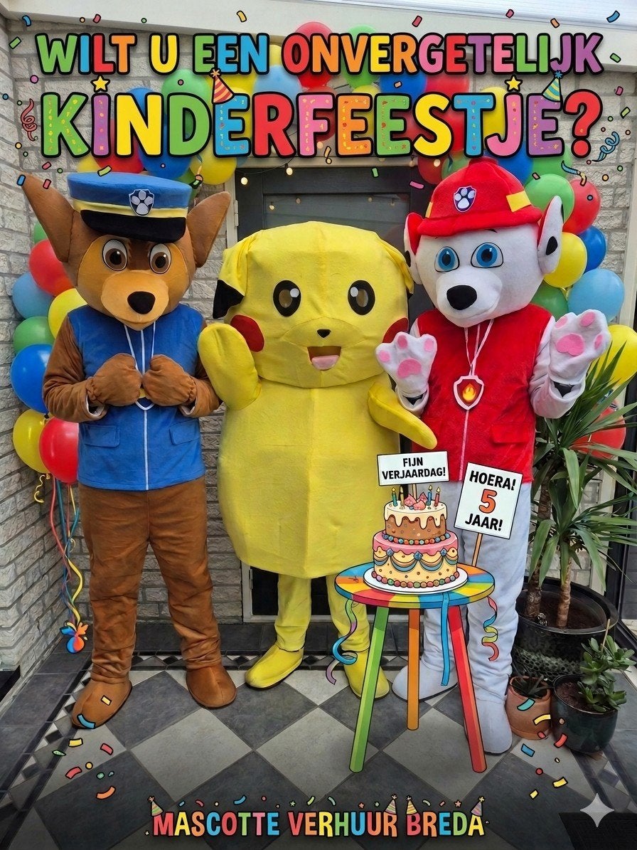 Mascotte pak huren Breda, Ophalen, Zo goed als nieuw, Verjaardag