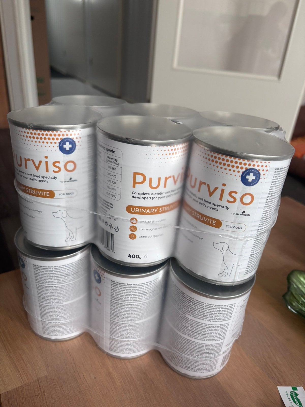 Purviso natvoer, Ophalen, Hond