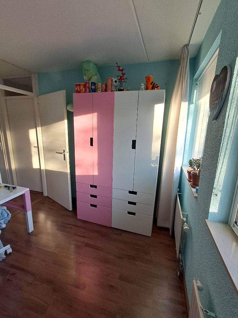 IKEA STUVA kledingkast roze/wit, Ophalen, Gebruikt, 50 tot 100 cm, Met lade(s)