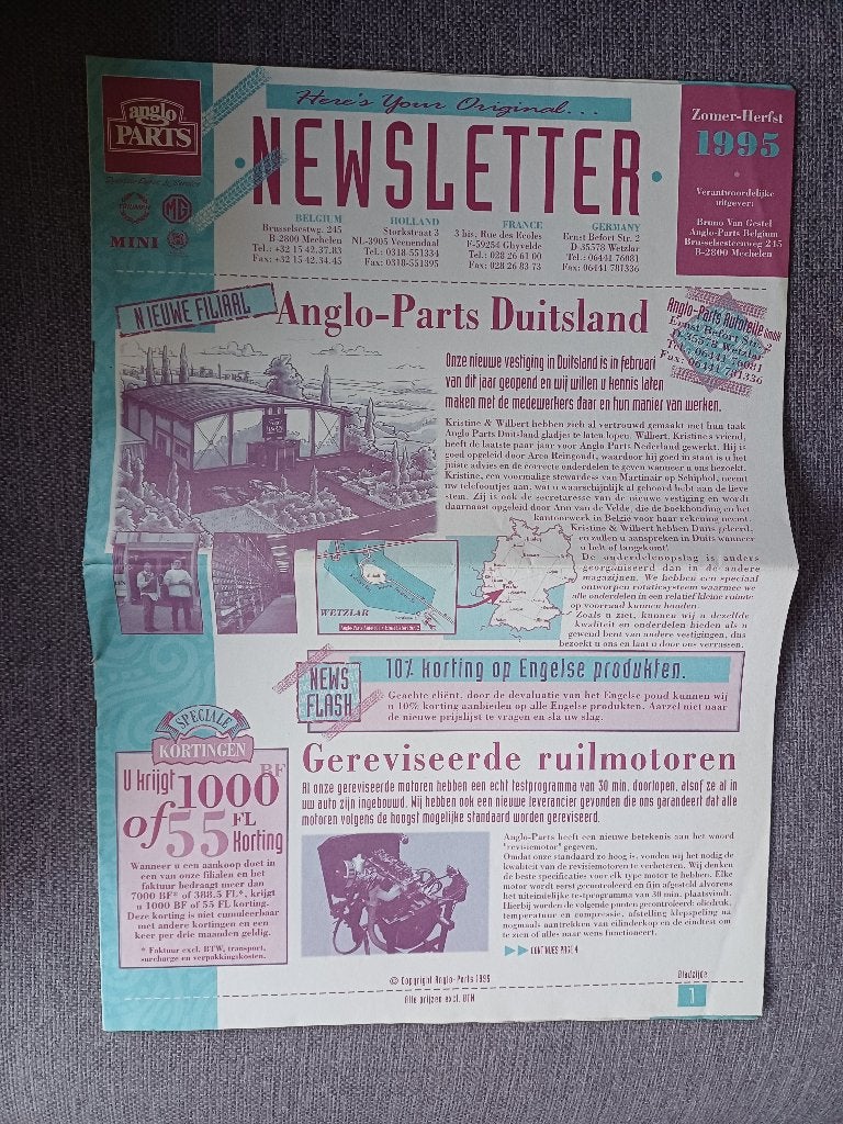 MG / Triumph / Mini, Nieuw, Ophalen of Verzenden, Overige merken, Anglo-Parts