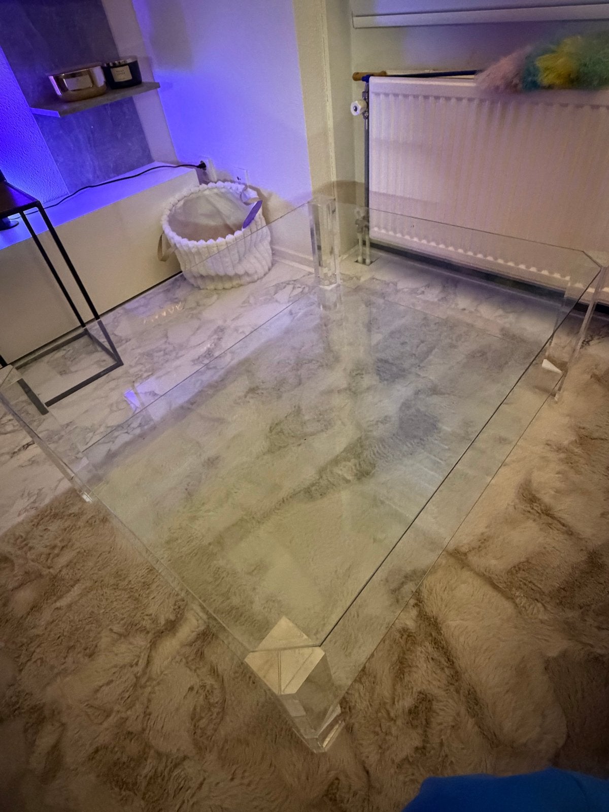 Glazen salontafel - Modern design, Ophalen, Gebruikt, Vierkant, Glas