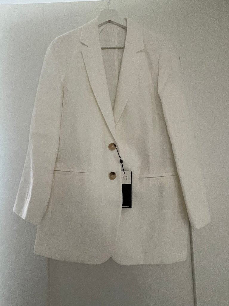 Massimo Dutti wit 100% linnen colbert maat 38 - nieuw, Maat 38/40 (M), Massimo Dutti, Verzenden, Wit