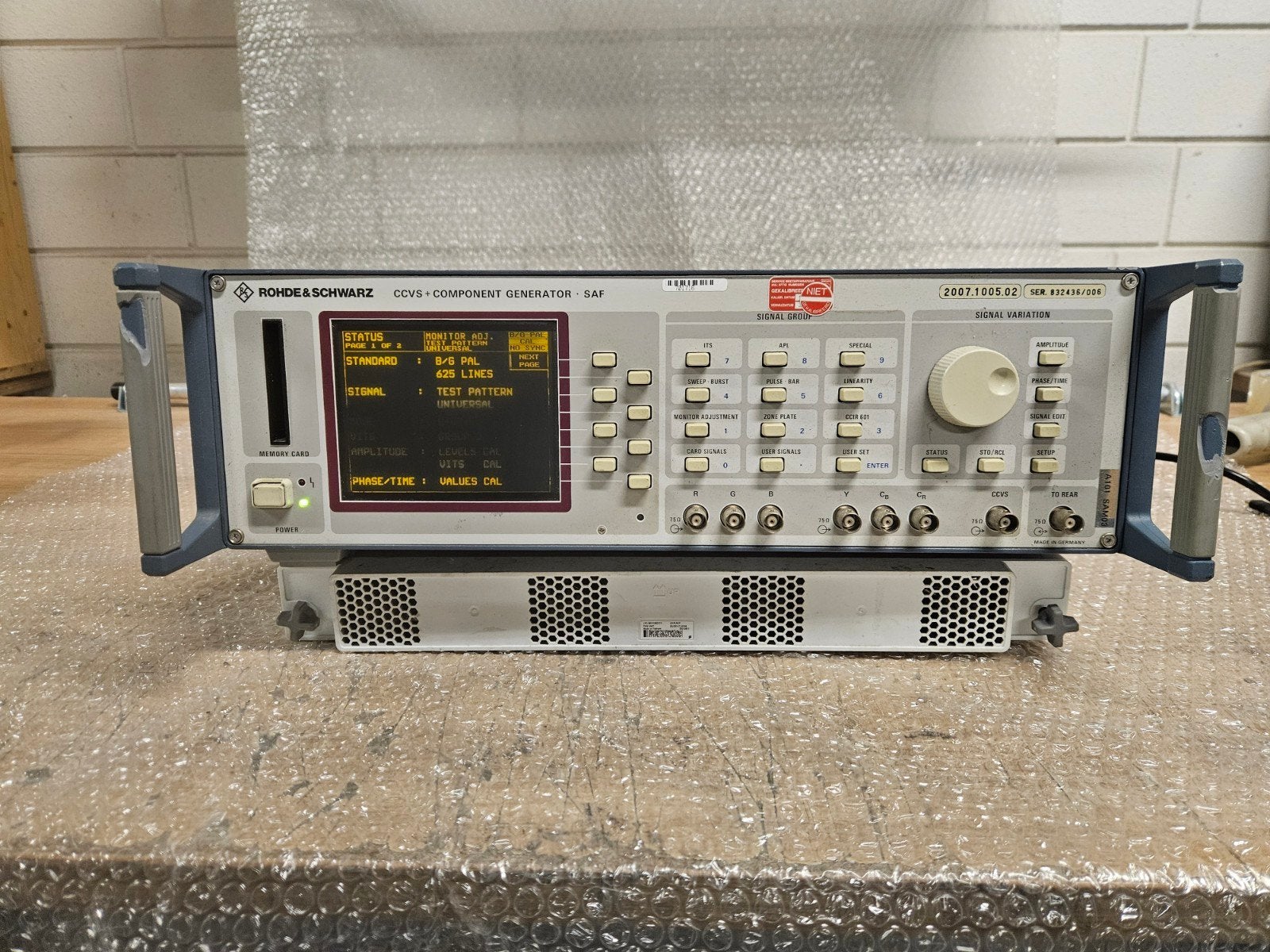Rohde & Schwarz CCVS + Component Generator SAF, Ophalen of Verzenden, Gebruikt, Video