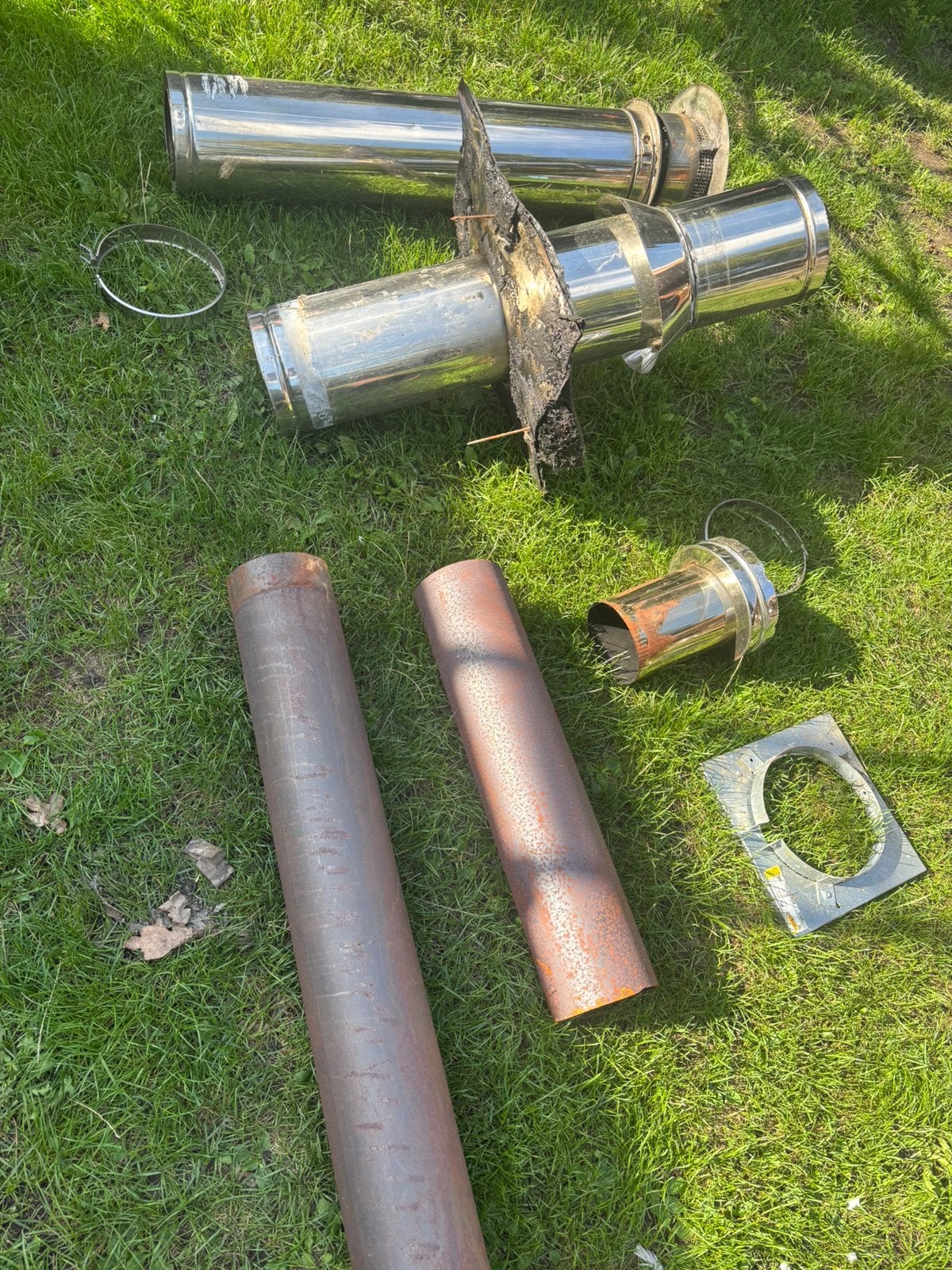 Rookgasafvoer platdak poujoulat, Doe-het-zelf en Verbouw, Buizen en Afvoer, Ophalen, Gebruikt, 2 tot 4 meter, Rvs