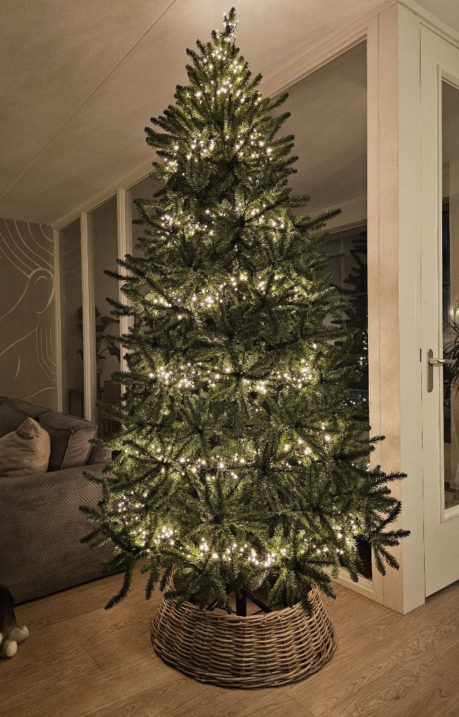 Kunst kerstboom groot incl. mand, Ophalen, Gebruikt