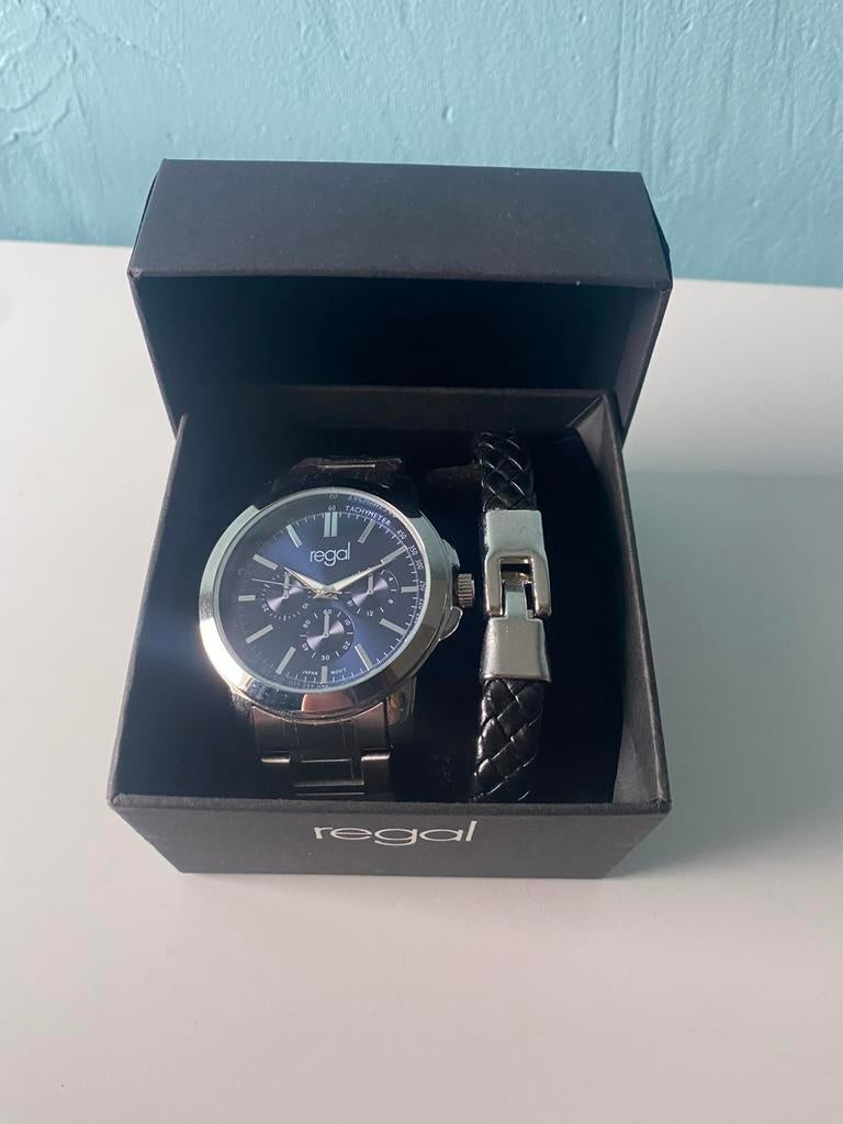 Lucardi Regal Heren Horloge Cadeauset, Sieraden, Tassen en Uiterlijk, Horloges | Heren, Overige merken, Staal, Staal, Polshorloge