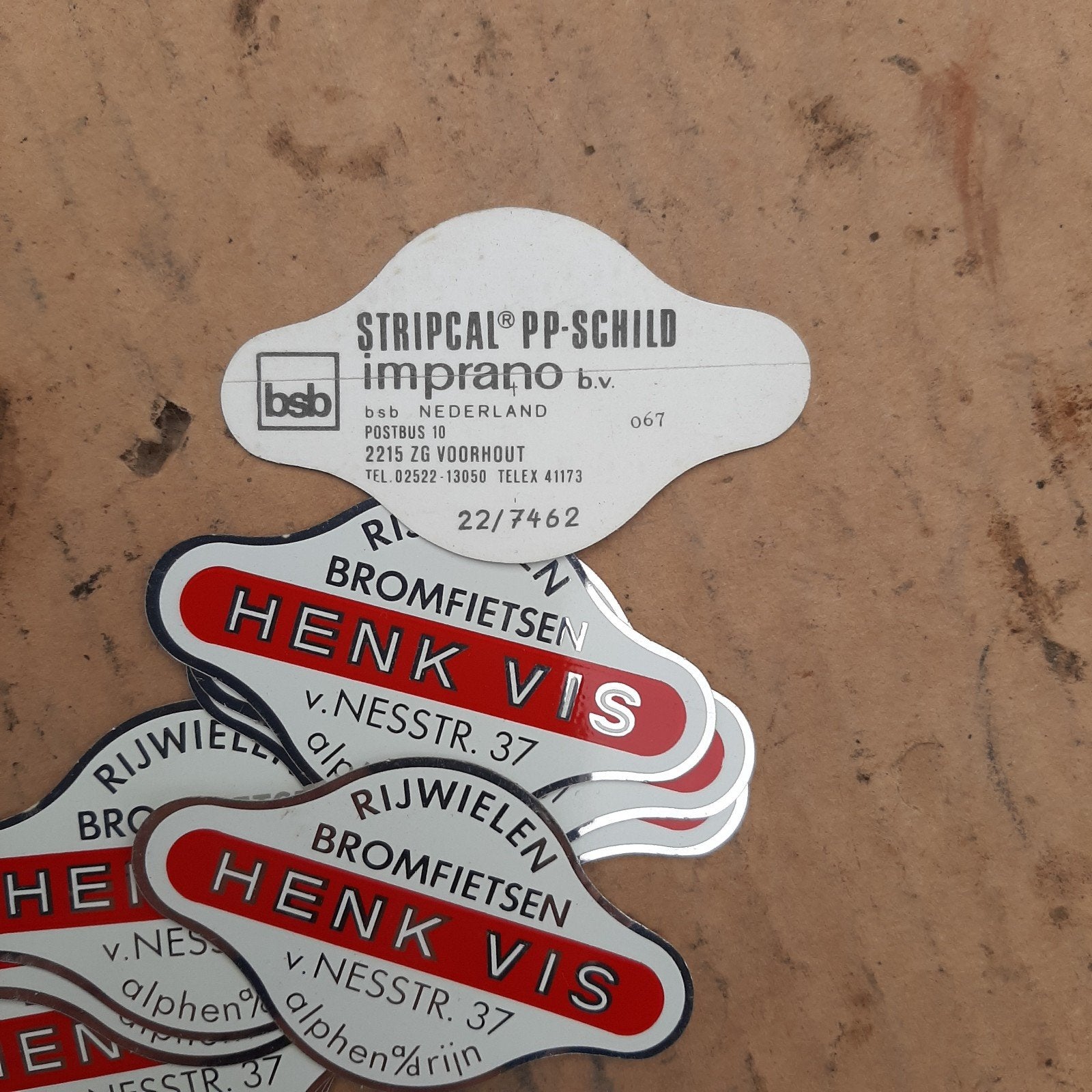 oude spatbord stickers van Henk VIS,  Alphen aan de rijn, Fietsen en Brommers, Ophalen of Verzenden