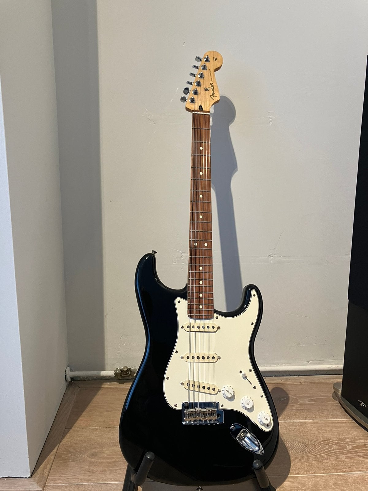 Fender Player stratocaster Zwart Tex Mex Hot pickups upgrade, Ophalen of Verzenden, Zo goed als nieuw, Solid body, Fender