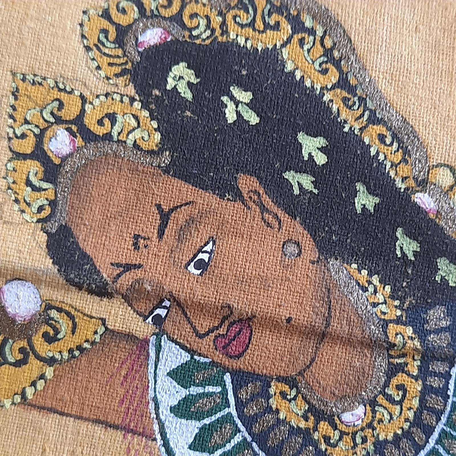 Batik Schilderij op Textiel D.P. Gambar Batuan Bali, Verzenden