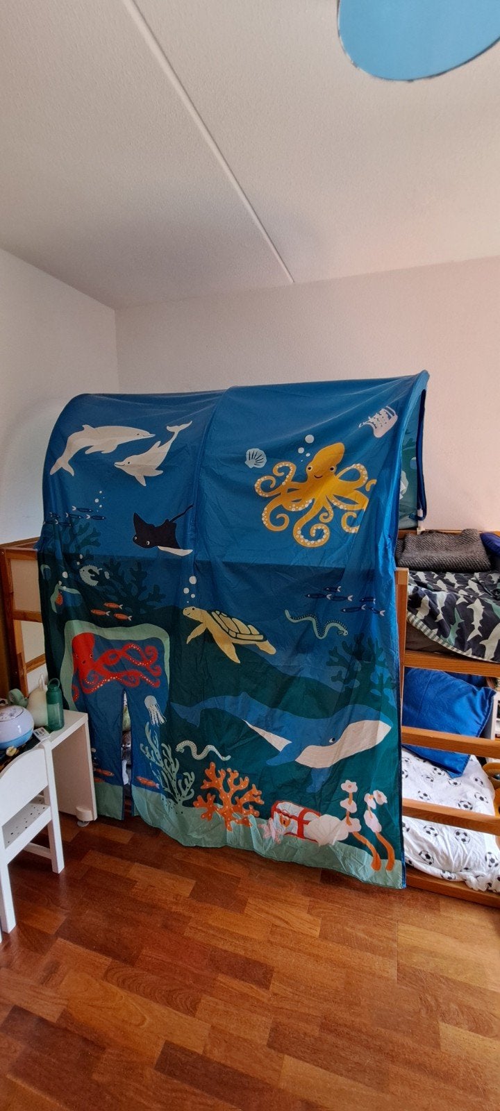 IKEA Kura bedtent met onderwater thema, Ophalen, 85 tot 100 cm, Gebruikt, Hoogslaper of Stapelbed