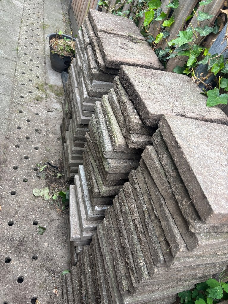 Tegels 30x30cm Tuin, Tuin en Terras, Tegels en Klinkers, Ophalen, Gebruikt, 10 m² of meer, Beton
