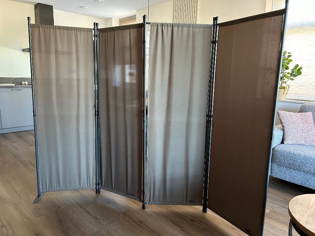 windscherm 4-delig, Ophalen, Aluminium, Zo goed als nieuw, 200 cm of meer