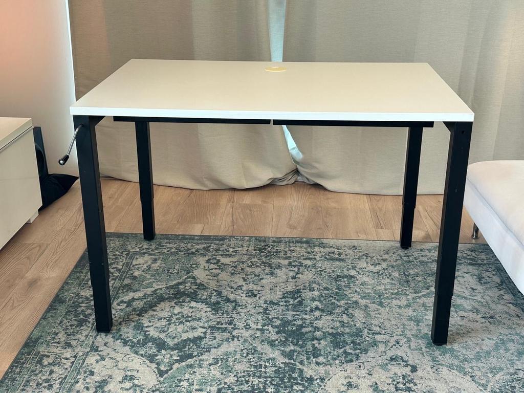 Professioneel in hoogte verstelbaar bureau 120x80cm N-poot, Huis en Inrichting, Bureaus, Ophalen, Gebruikt, 120 cm, In hoogte verstelbaar