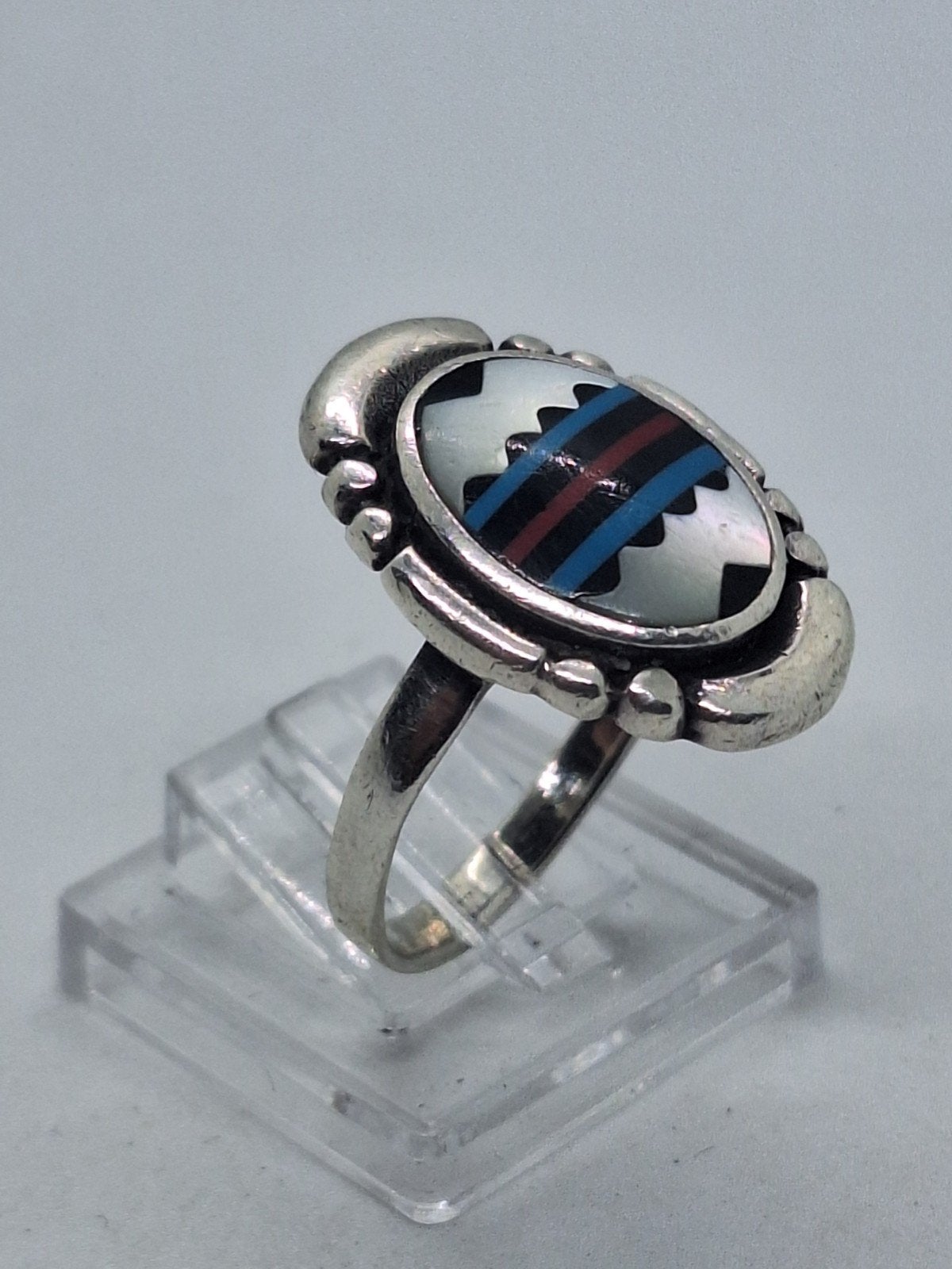 Native American Navajo Zilveren Ring Maat 18, Ophalen of Verzenden