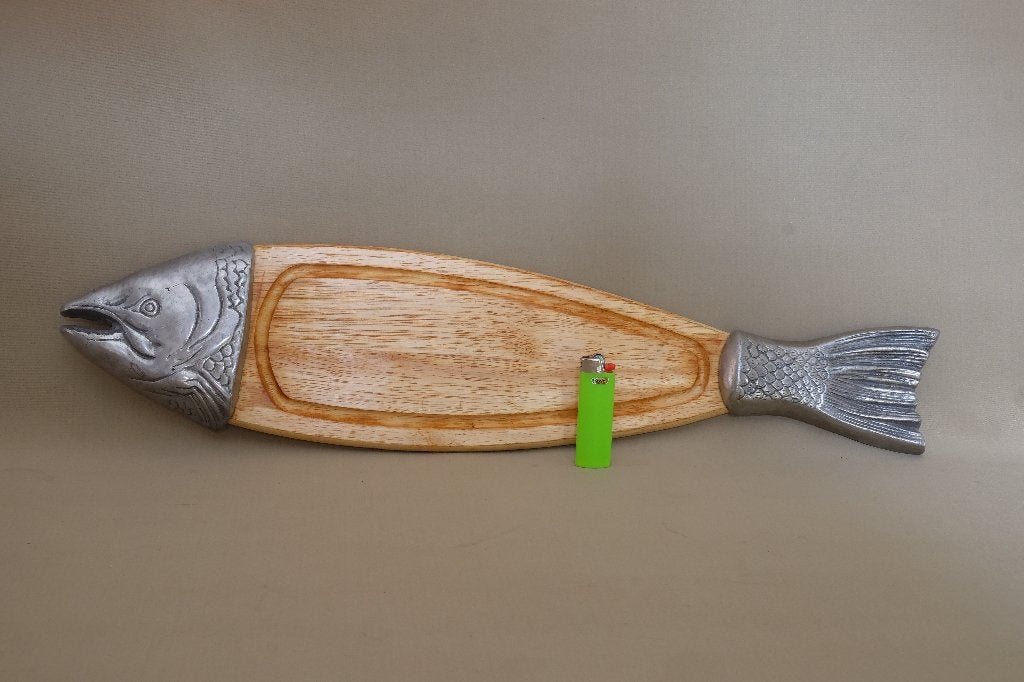 Houten serveerschaal hapjesschaal voor vis, Overige typen, Ophalen of Verzenden, Gebruikt, Hout
