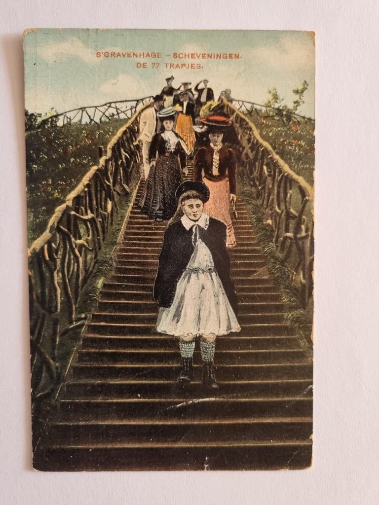 Den Haag-Scheveningen met ( De 77 Trapjes), Ophalen of Verzenden, Voor 1920, Zuid-Holland