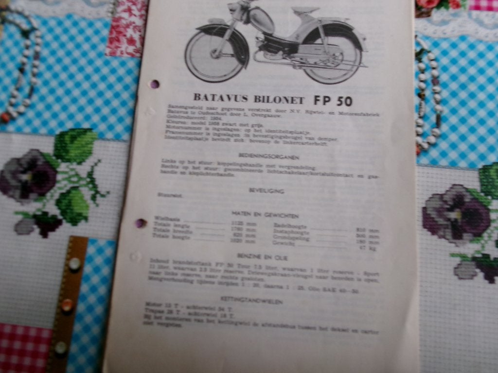 Batavus Bilonet FP 50 documentatie, Ophalen of Verzenden, Zo goed als nieuw