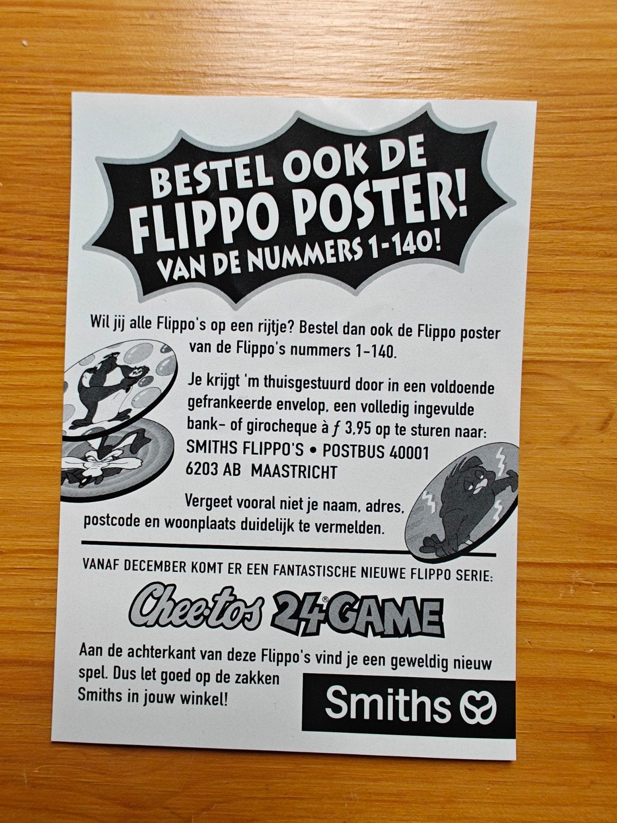 Bestel ook de Flippo Poster! flyer, Verzamelen, Flippo's, Ophalen of Verzenden
