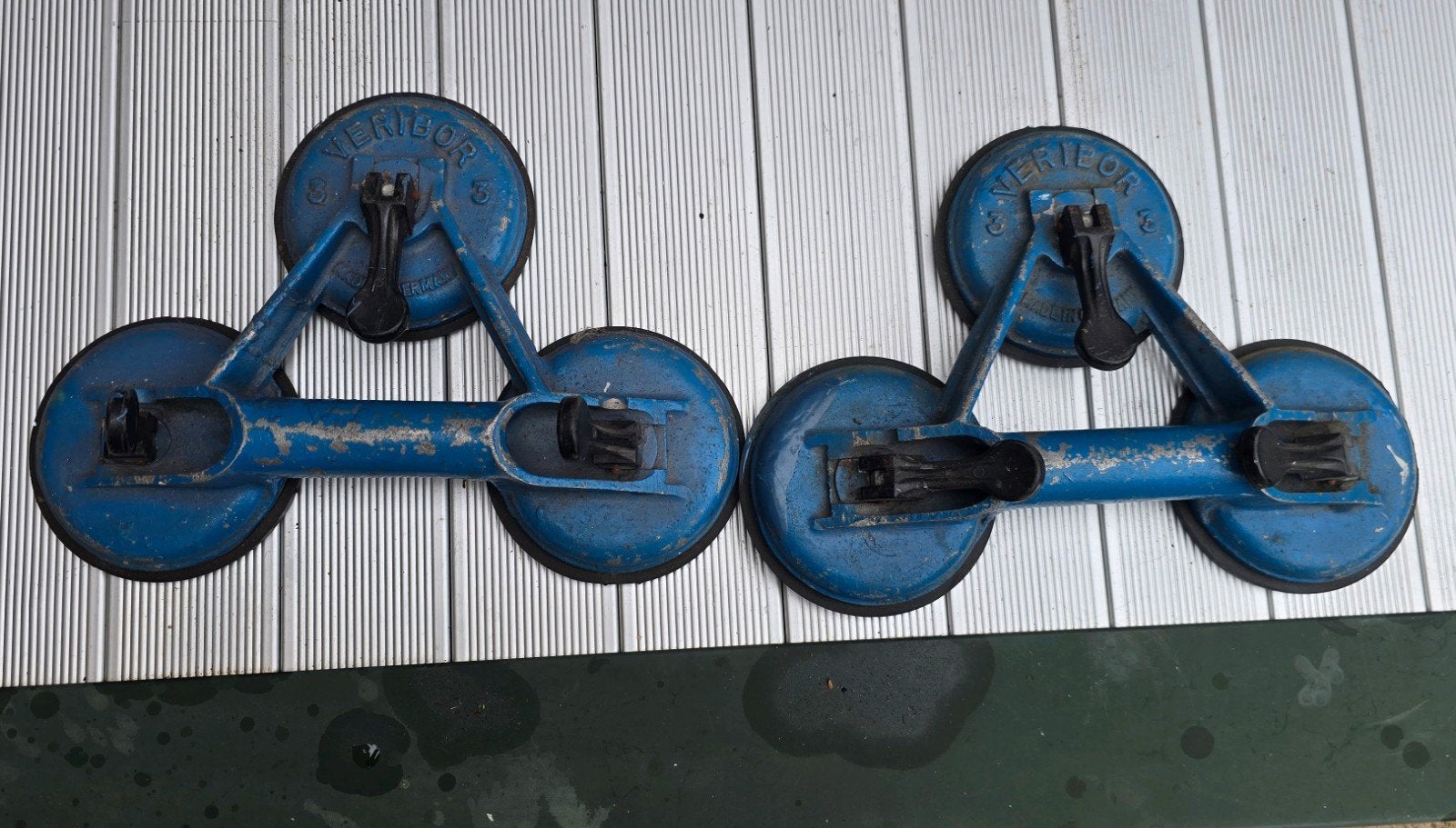 Veribor zuignappen voor glas en tegels (2 stuks), Doe-het-zelf en Verbouw, Gereedschap | Handgereedschap, Ophalen, Gebruikt, Overige typen