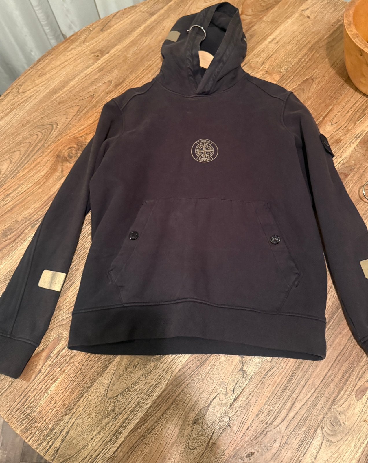 Stone Island x Supreme Hoodie FW17, Ophalen, Gedragen, Maat 48/50 (M), Blauw
