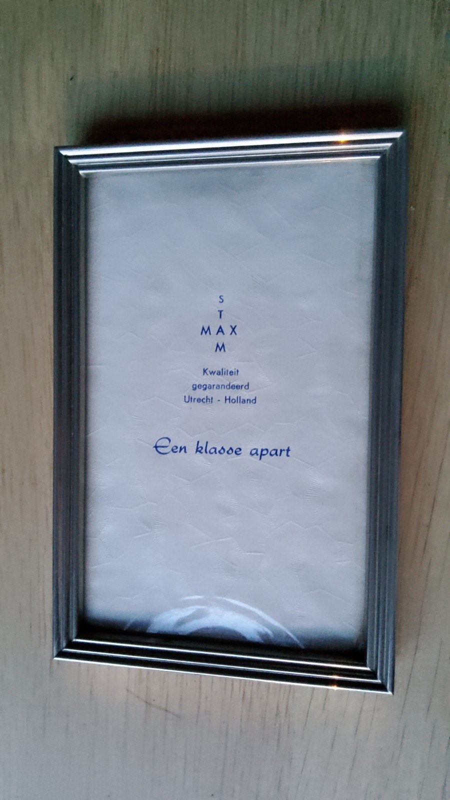 Klein antiek zilver kleur fotolijst bol glas gemerkt Stamax, Ophalen of Verzenden