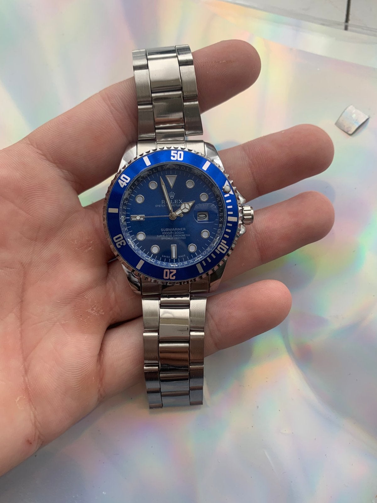 Rolex submarine blue, Sieraden, Tassen en Uiterlijk, Horloges | Heren, Ophalen of Verzenden, Zo goed als nieuw, Staal, Rolex
