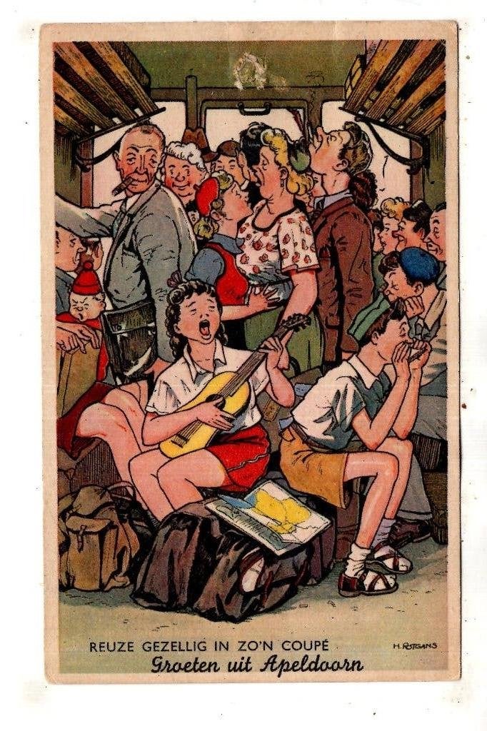 Apeldoorn  Humor  Groeten uit 1950, Ophalen of Verzenden, 1940 tot 1960, Gelopen, Gelderland