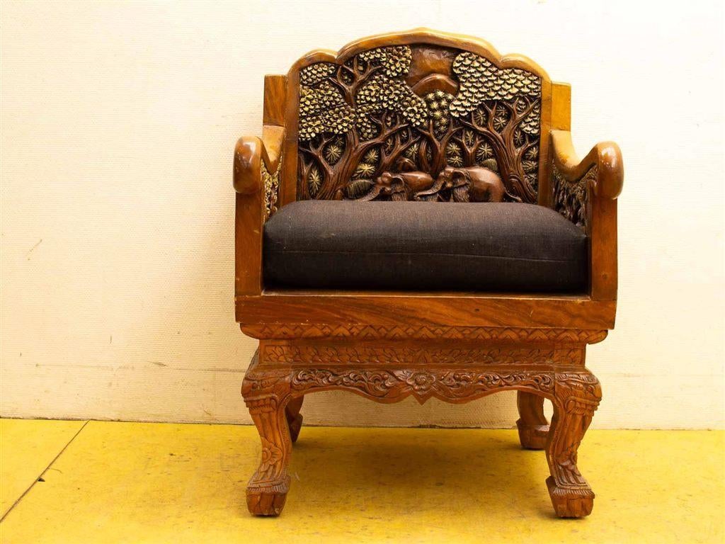 Houten stoel 36861, Gebruikt, Bruin, Ophalen of Verzenden, Vijf, Zes of meer stoelen