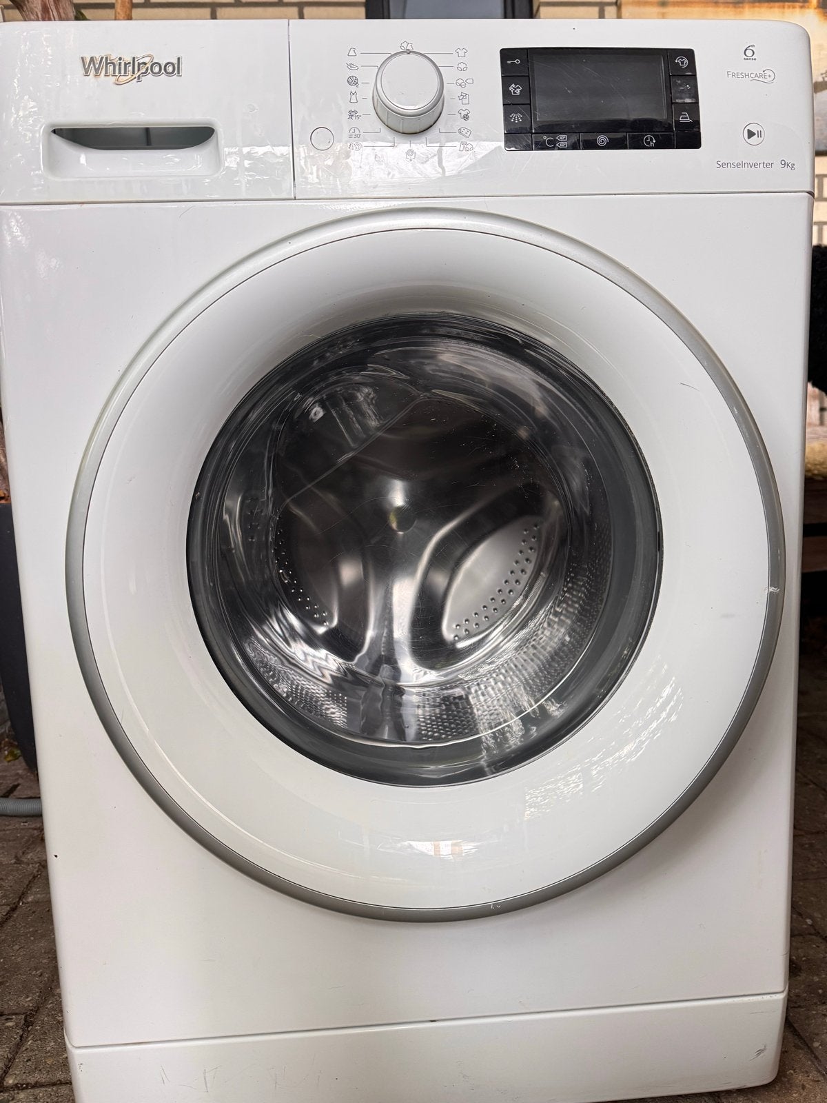 Whirlpool Wasmachine 9kg - 6th SENSE, FreshCare+, Inverter, Ophalen, 1200 tot 1600 toeren, Gebruikt, 8 tot 10 kg