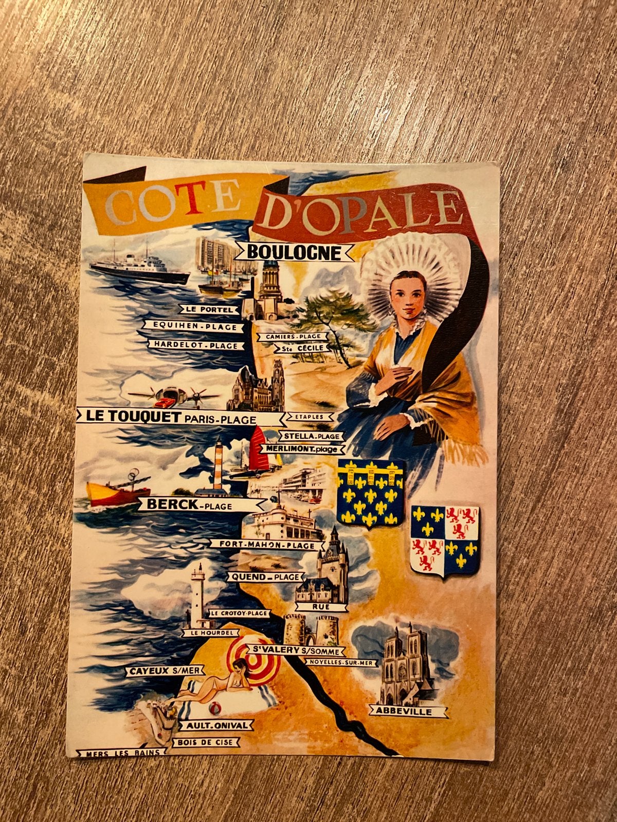 Vintage Ansichtkaart Cote d'Opale - Frankrijk (1971), Ophalen of Verzenden, 1960 tot 1980, Gelopen, Stad of Dorp