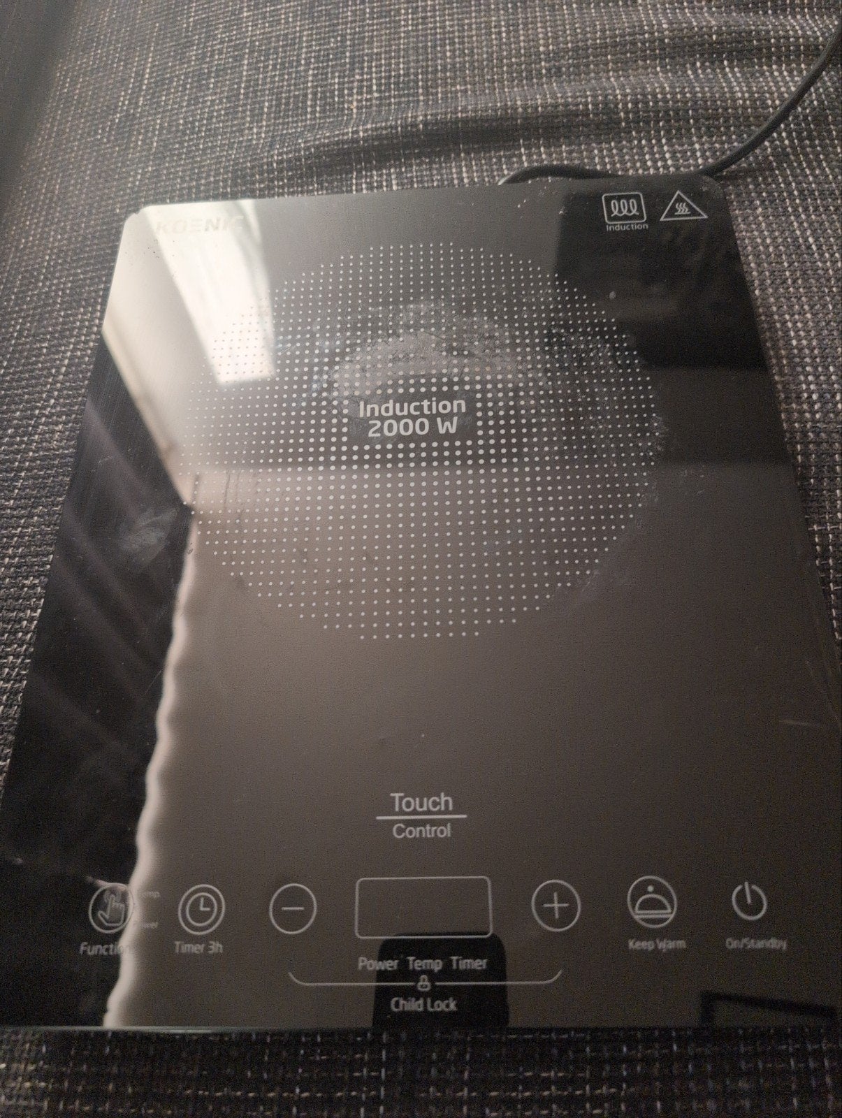 Inductie kookplaat 2000W met Touch Control, 3 kookzones of minder, Ophalen of Verzenden, Zo goed als nieuw, Energieklasse A of zuiniger