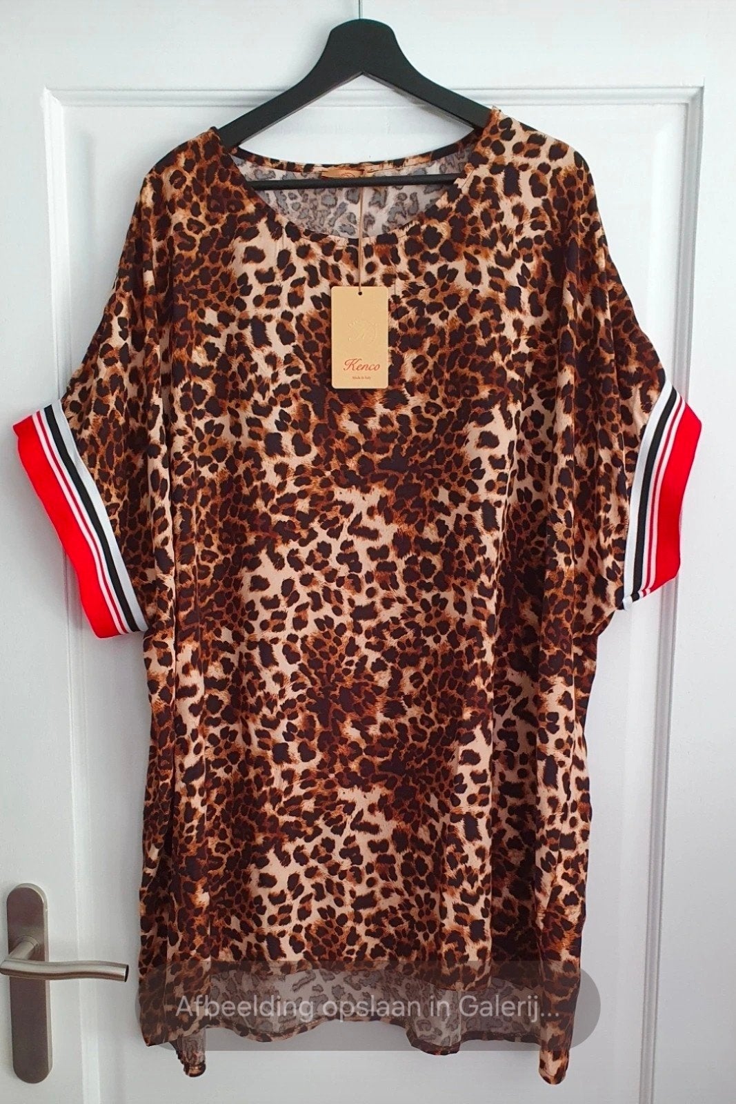Nieuwe Panterprint tuniek – 100% viscose, Ophalen, Nieuw, Maat 46/48 (XL) of groter, Bruin