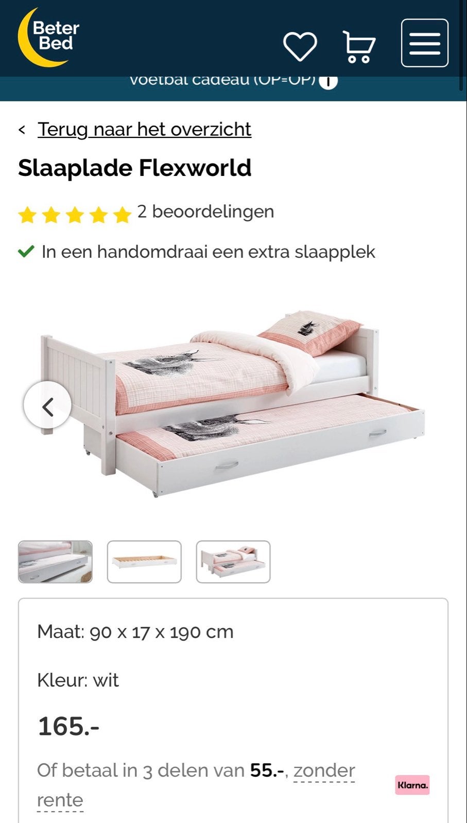 Flexworld Slaaplade - Wit, 90x190 cm, Ophalen, Gebruikt, 90 cm, Eenpersoons