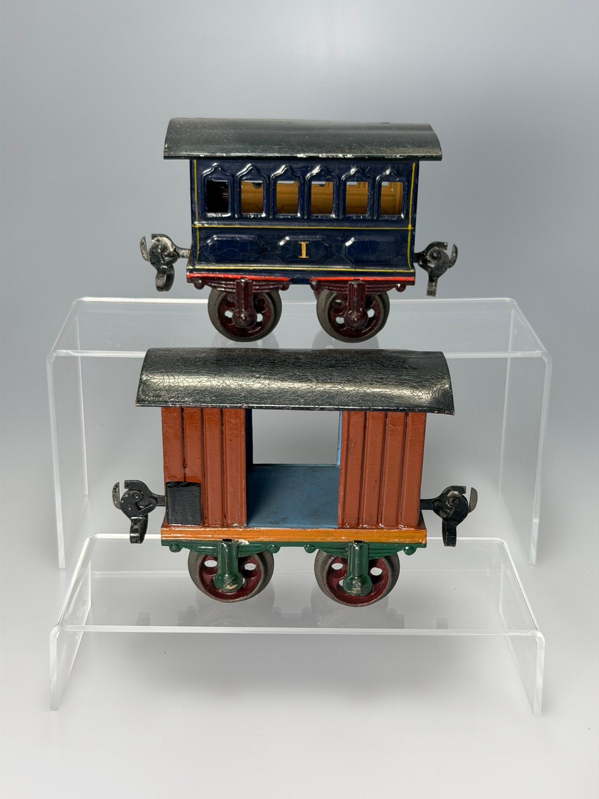 Topstaat Marklin spoor 1 oeroude wagons 1900, Ophalen of Verzenden