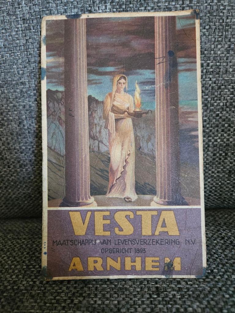 Vintage Vesta Levensverzekering Reclame Vloeiblad Arnhem, Verzenden, Gebruikt, Gebruiksvoorwerp