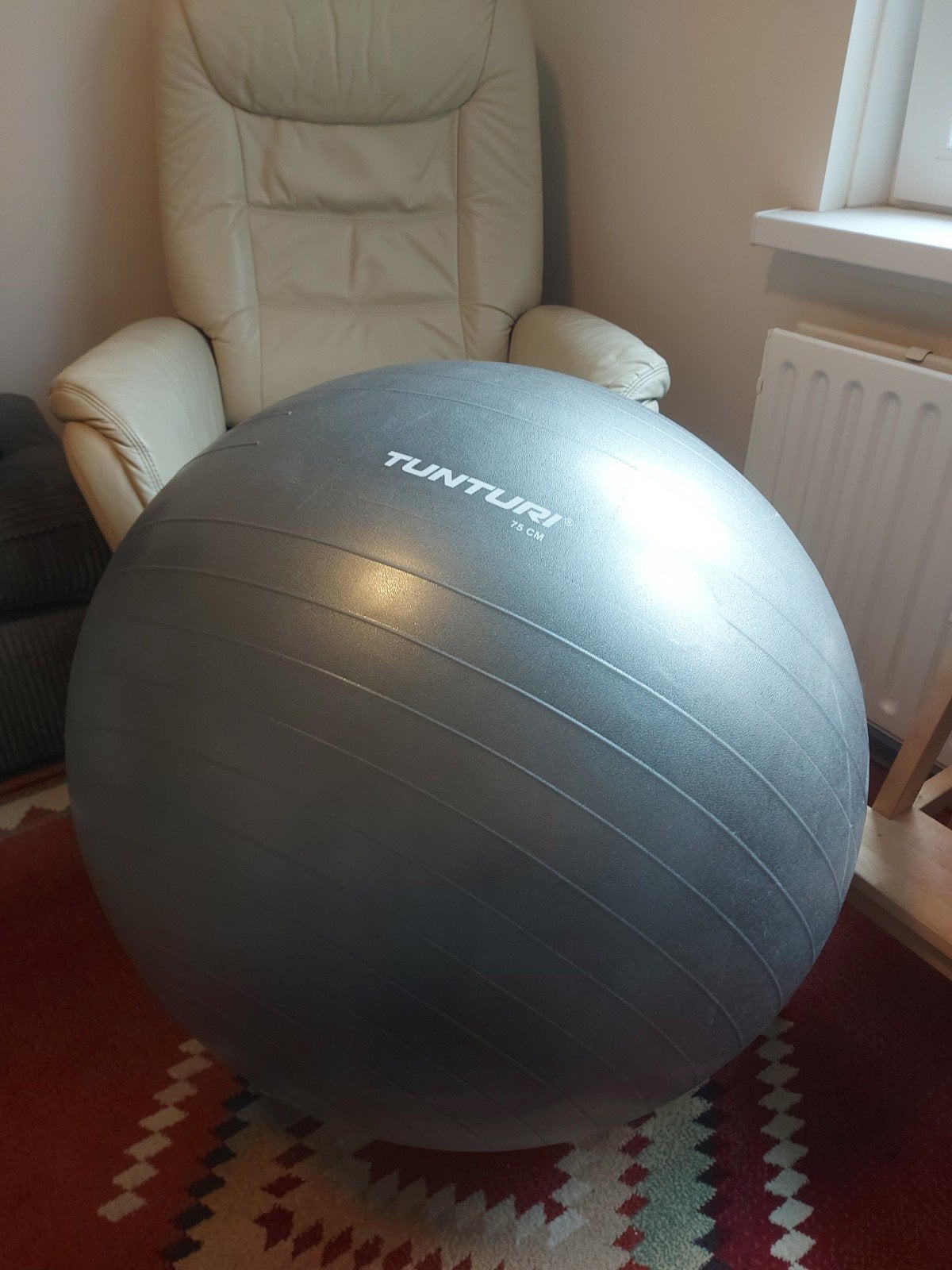 Tunturi Fitnessbal 75cm - Yoga & Zwangerschapsbal tot 220kg, Ophalen of Verzenden, Gebruikt, Buik, Fitnessbal