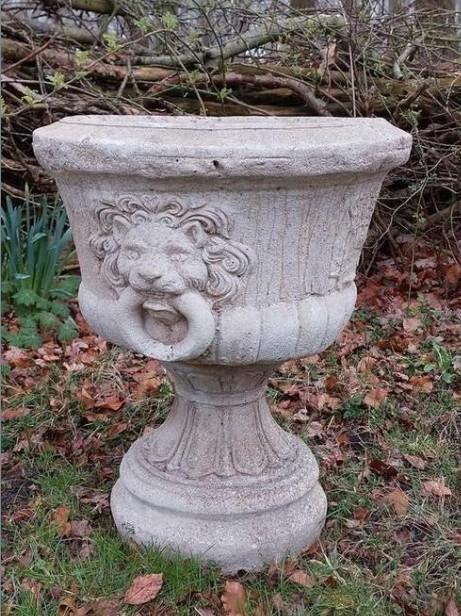Oude Antiek Brocante Franse Monumentale Betonnen Tuinvaas, Gebruikt, T, Ophalen of Verzenden, N