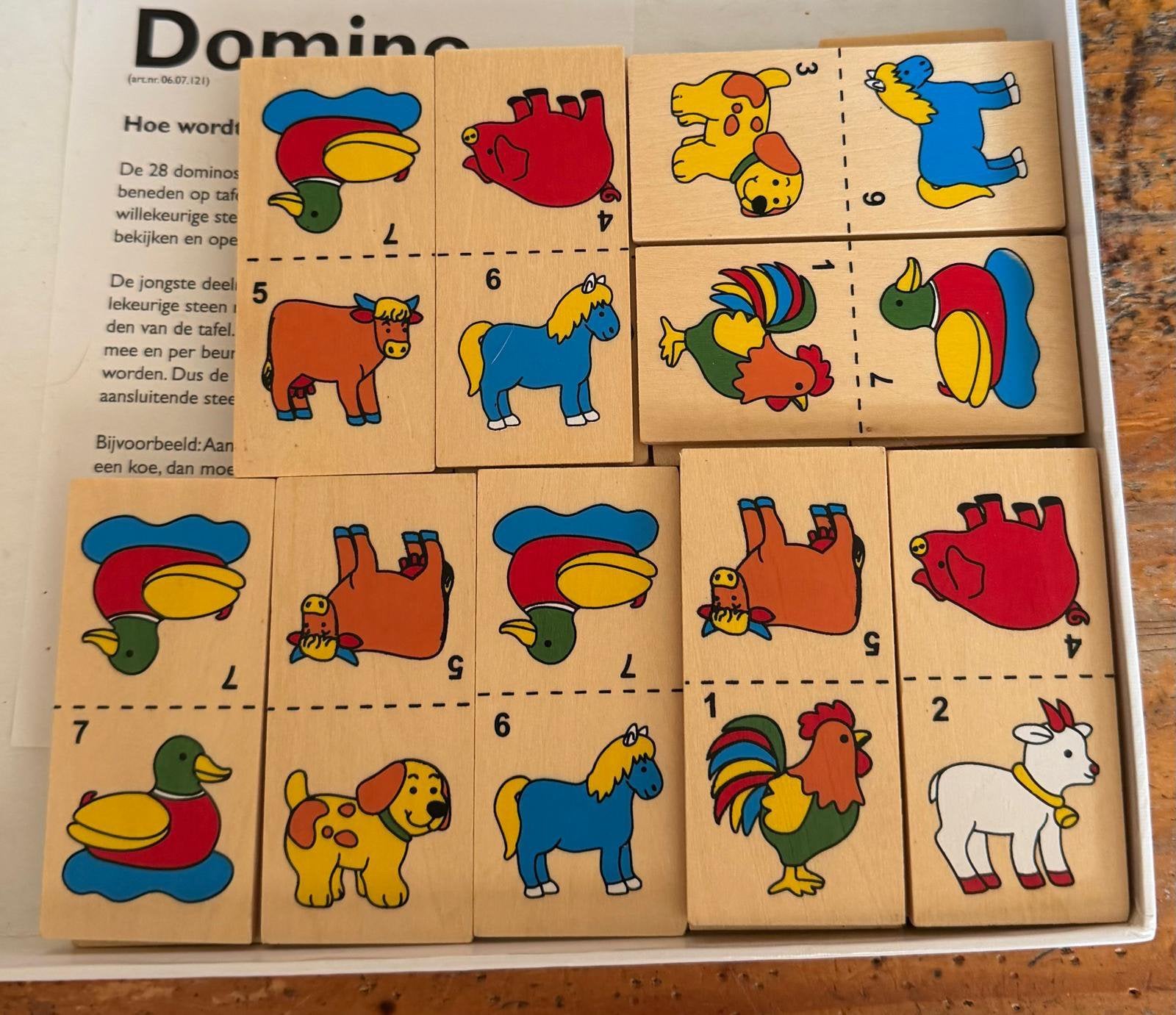 Leuk spelletje voor kinderen domino van dieren van hout, Ophalen, 10 tot 50 stukjes, Zo goed als nieuw, 4 tot 6 jaar