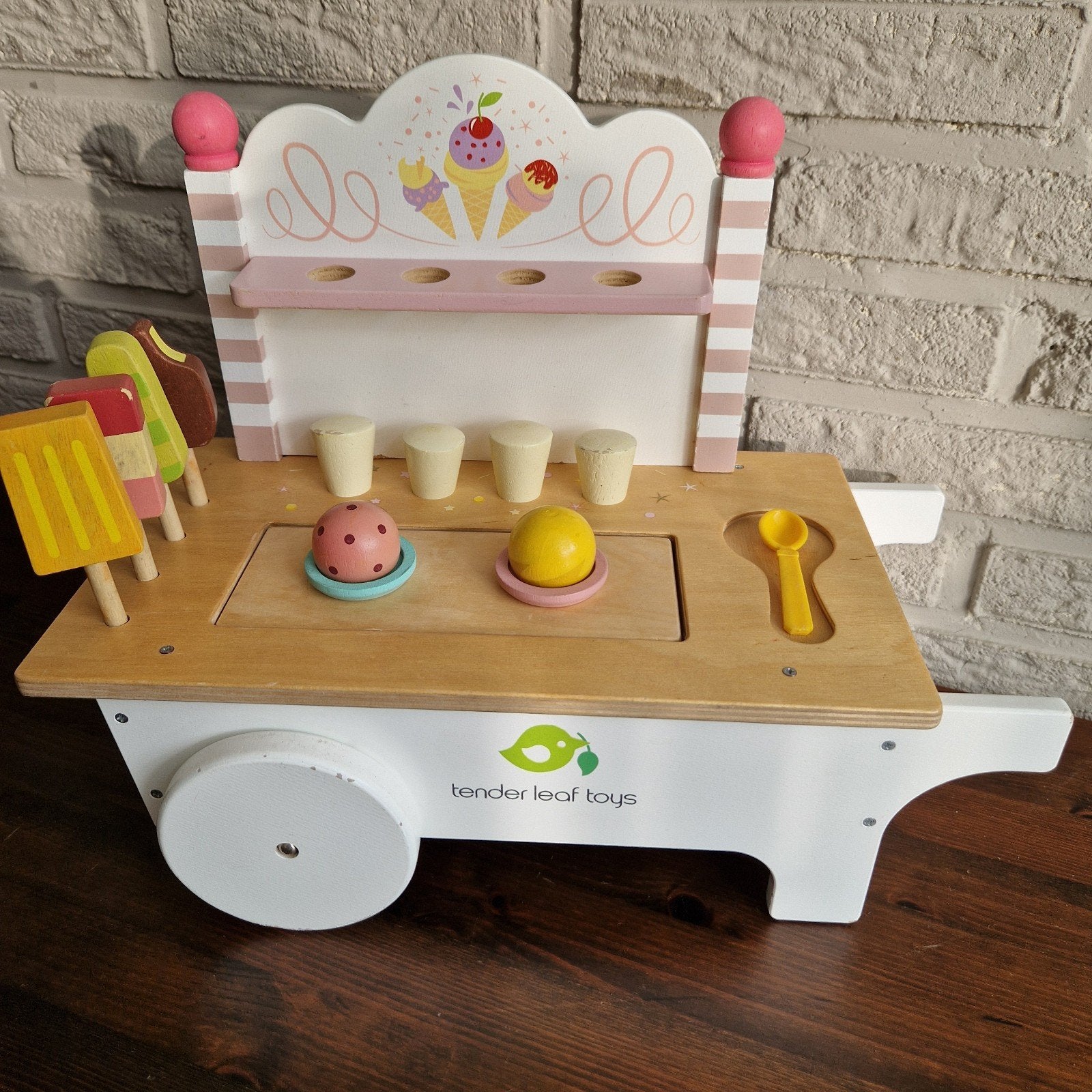 Houten ijscokar Tender Leaf Toys, Kinderen en Baby's, Ophalen of Verzenden, Gebruikt, Jongen of Meisje