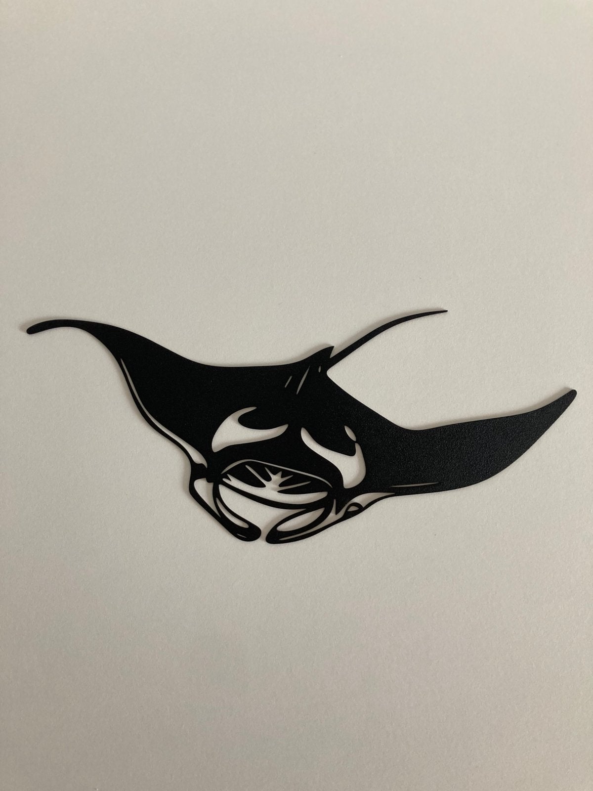 Rog manta mantaray metaal, Metaal, 31 cm, Wandhanger, Zwart