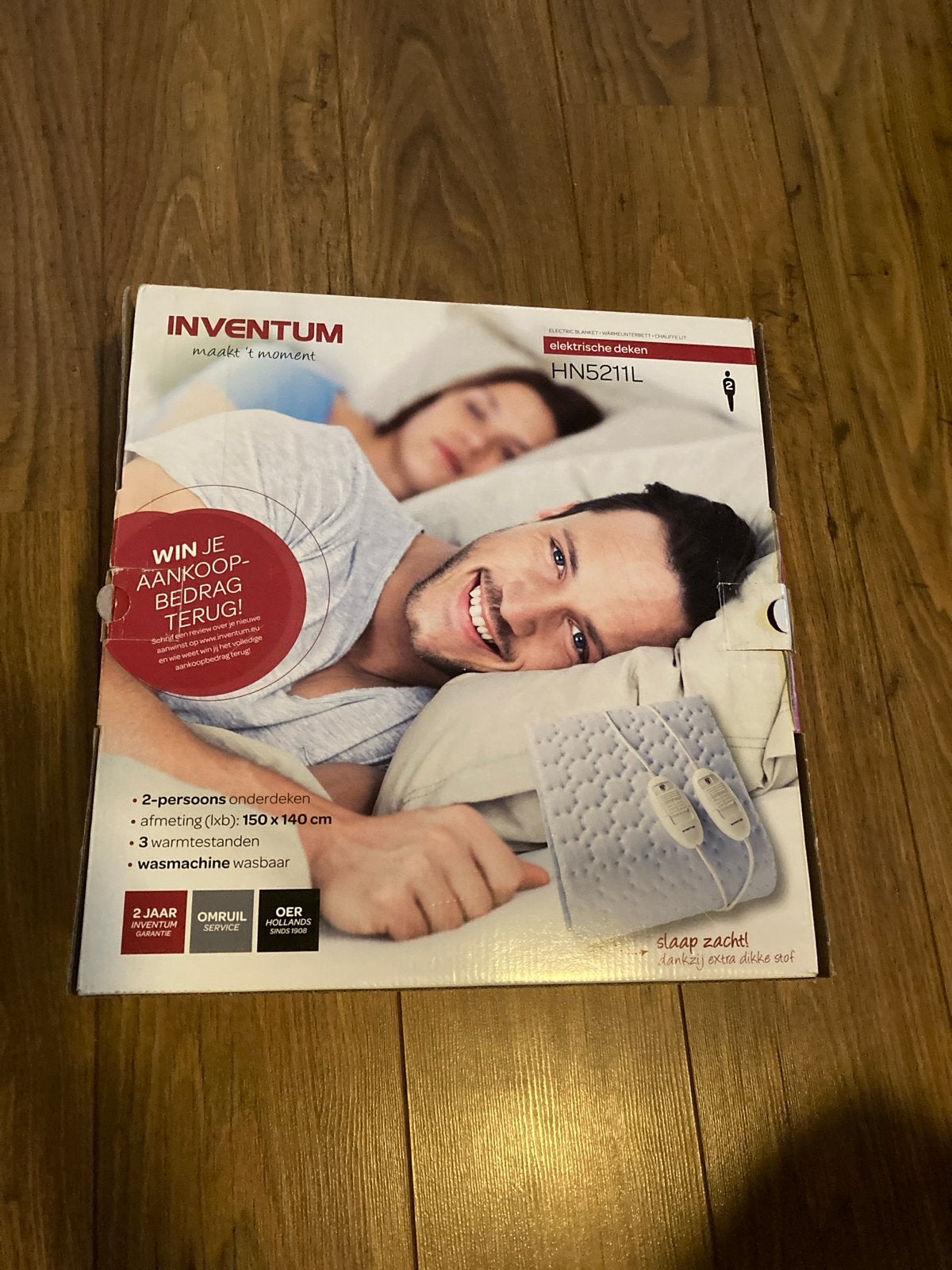 Inventum HN5211L Elektrische deken 2-persoons, Tweepersoons, Ophalen of Verzenden, Grijs, Wasbaar