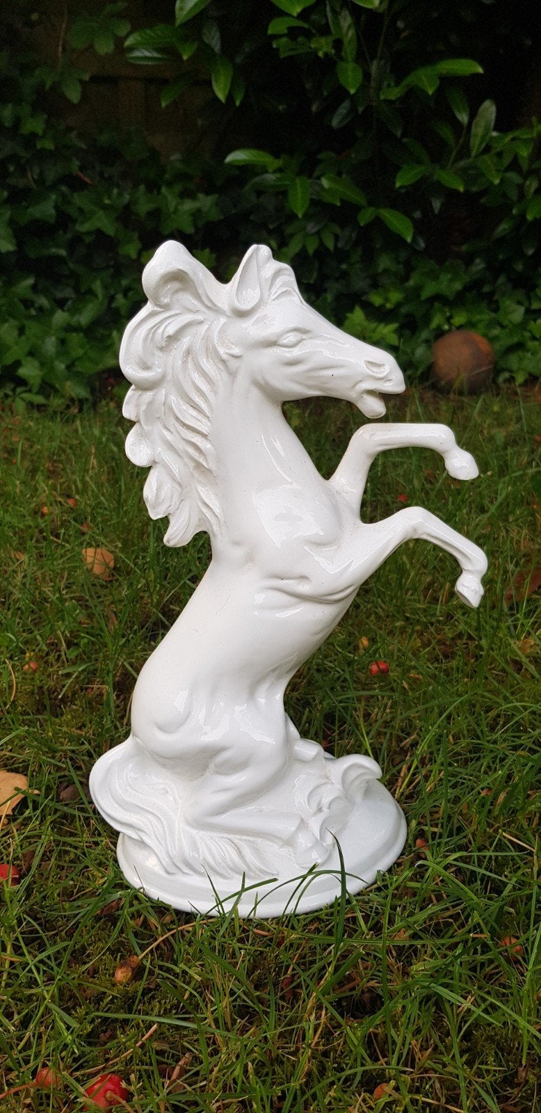 Prachtig oud porseleinen paardenbeeld - 34 cm, Ophalen of Verzenden, Zoogdier, 20 - 50 cm, Beeld