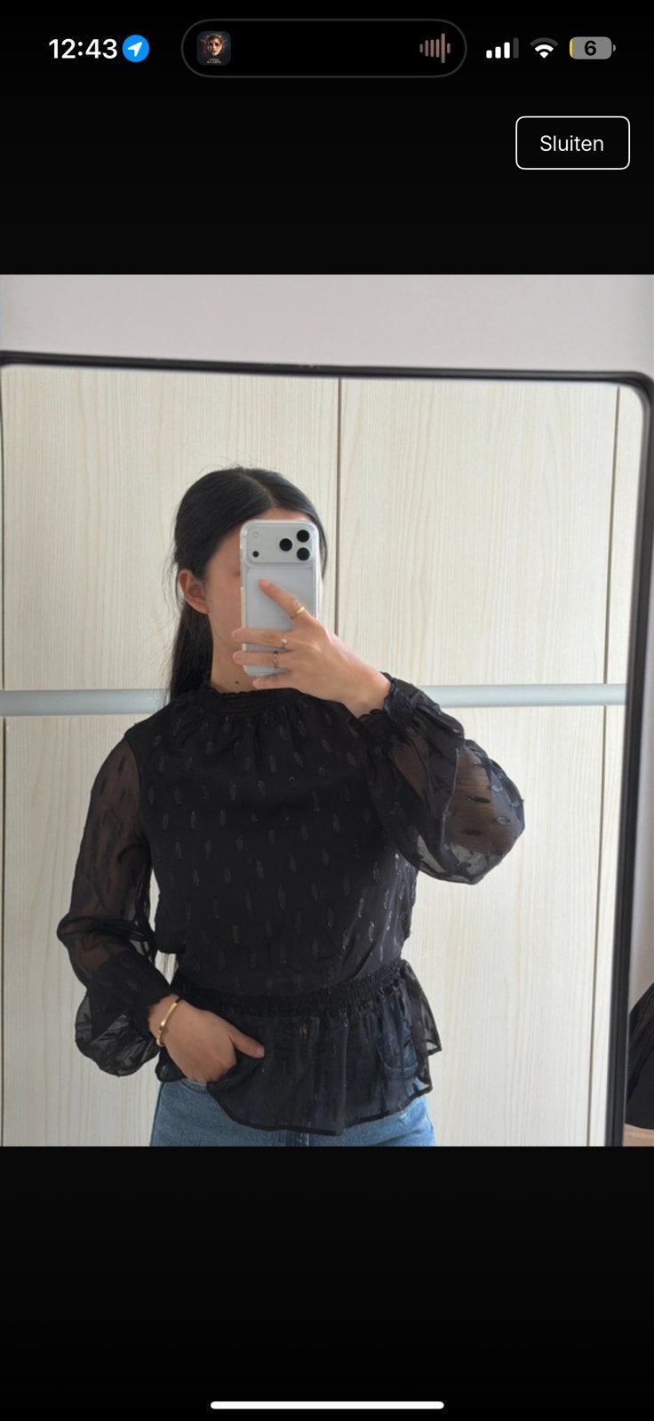 Mesh blouse, Ophalen of Verzenden, Zo goed als nieuw, Maat 34 (XS) of kleiner, Zwart